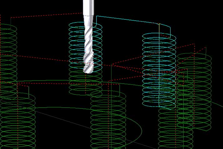 Gewinde fräsen Zyklus 3D Grafik