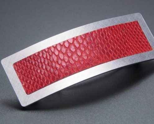 Design Haarspange Krokoleder-Imitat