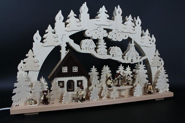 Pappel Sperrholz Schwibbogen mit Haus