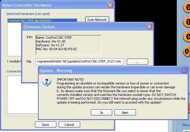warning update installation