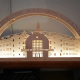 Light arch illuminated stadium
