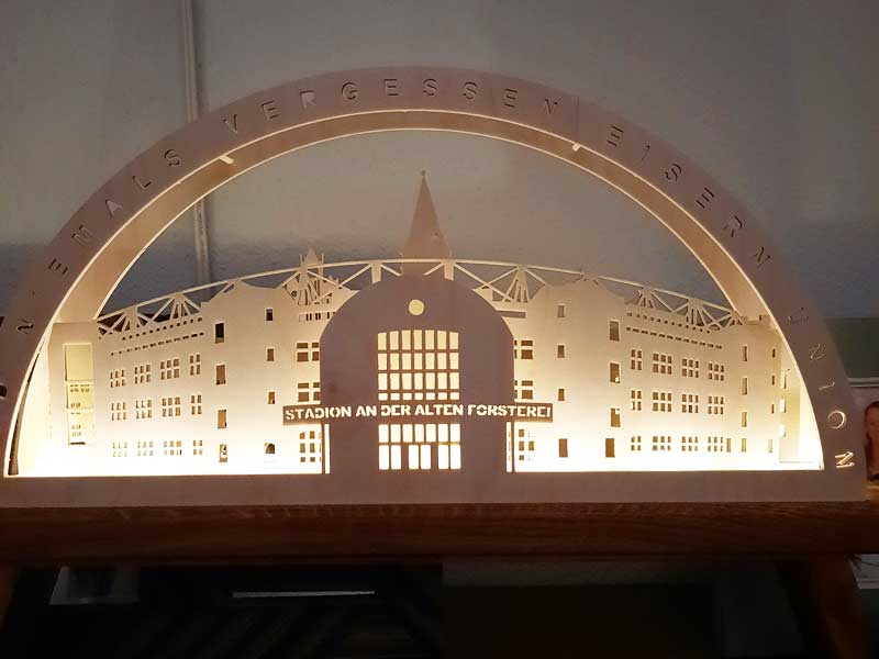 Light arch illuminated stadium