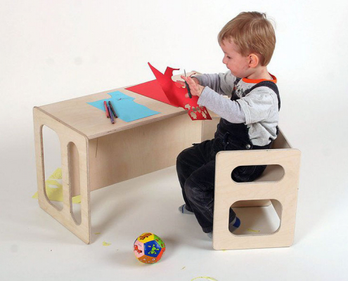 Children's furniture table chair from massive wood