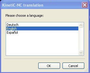 language selection panel