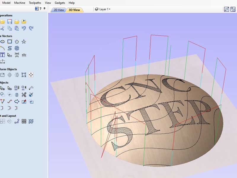 Aspire Vectric software 3D tool paths simulation