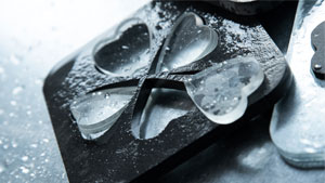 Water jet cutting of 9 mm thick slate