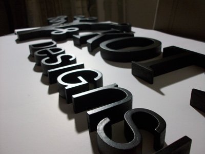 varnished letters advertising