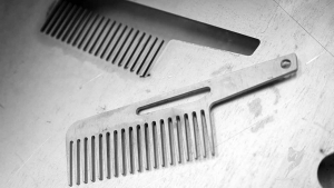 Water jet cutting in stainless steel