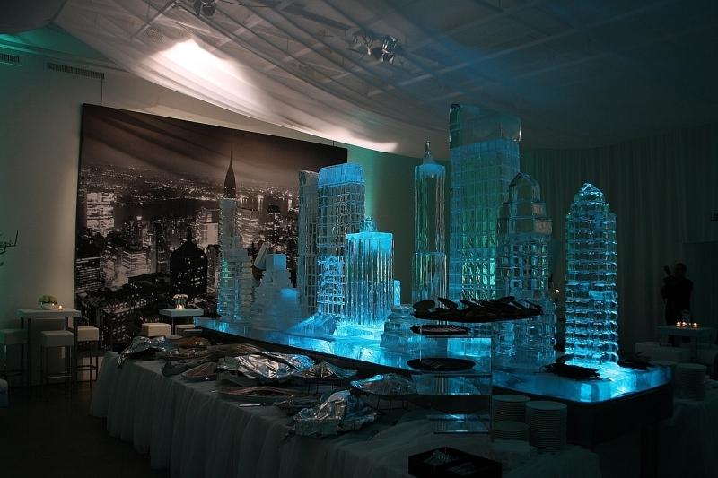 Ice carving of buildings